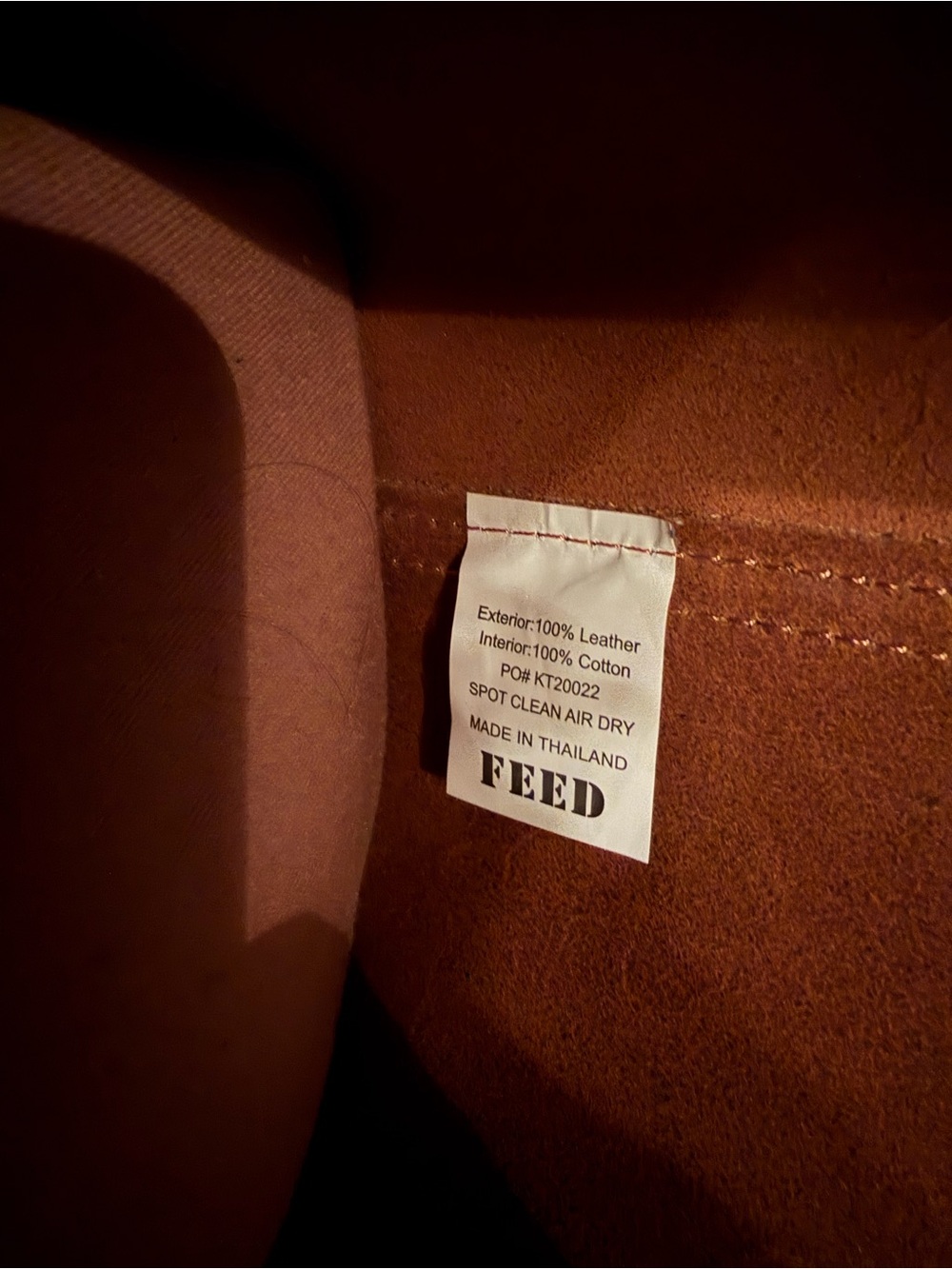 FEED Leather Tote Bag in Medium Brown - Picture 5 of 5
